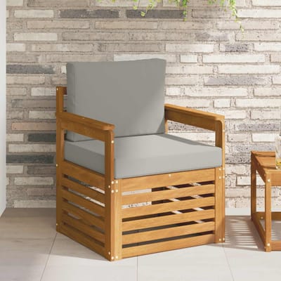 vidaXL - Buiten - bank - set - Massief - Acacia - Hout - en - Polyester