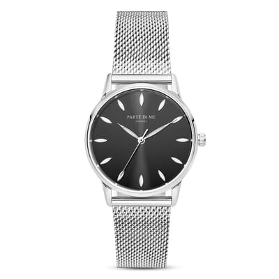 Parte Di Me Orologio rond dames horloge zilverkleurig en zwart PDM09056