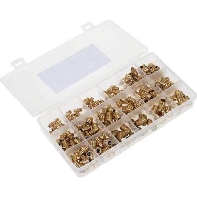 Recht en 90 graden en 45 graden Koperen Zerk Smeernippel Fittings Assortimentskit Metrisch M6 M8 goud