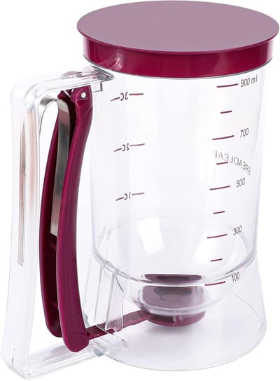 Eenvoudige Beslaghouder met Maatstreepjes voor Pannenkoeken, Muffins en Cupcakes - 900ml