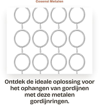 Dailygoods- Gordijnringen 50 Stuks - Metalen Ringen - Binnendiameter 38 mm - Geschikt voor Gordijnroedes 30-35 mm - Duurzaam - Zilver - Gordijnhaken