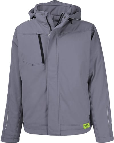 TMG KULT WORKER SOFTSHELL WINTER Softshell Werkjas HEREN Veiligheidsjas Lichtgrijs - Winddicht - 3M Reflecterend - Wintervoering