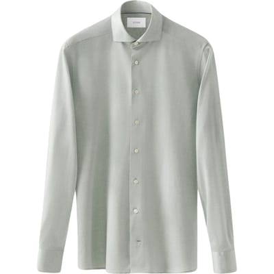 Eton Filo De Scozia Oxford Shirt Lange Mouw Overhemden Lichtgroen 100013016