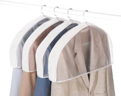 Kledinghoezen - Opbergzakken - Kleding Beschermen - Ademend Materiaal - Set van 4 - Wit