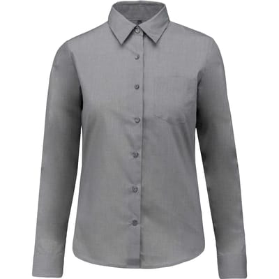 Kariban Overhemd in onderhoudsvriendelijk polykatoen-popeline dames K549 - Urban Grey - XL