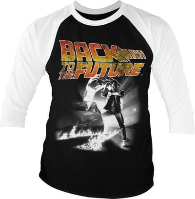 Back To The Future Raglan top -S- Poster Zwart/Wit