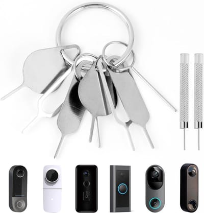 Deurbel Verwijder Tool - Veiligheidspen Kit - Slimme Home Installatie - Universele Compatibiliteit - 10 Delige Set - Zilver
