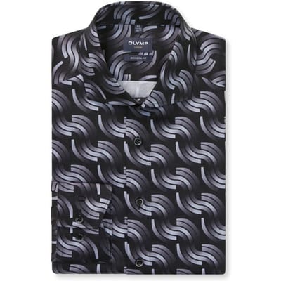 OLYMP Luxor Overhemd, Modern Fit, Royal Kent, Zwart