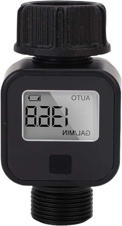 Digitale Waterstroommeter - Debietmeter Tuinslang - Waterverbruik Meten - Nauwkeurigheid tot 5% - 3/4 inch Draad - Grijs