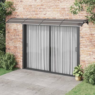 Deurluifel Polycarbonaat - Overkapping Entree - Bescherming Huis - Stabiele Constructie - 400 x 100 cm - Zwart