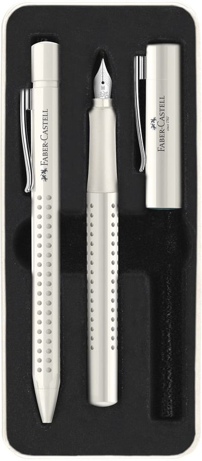 Faber-Castell Grip 2010 - schrijfset balpen en vulpen - in giftbox - Harmony coconut milk - FC-201527