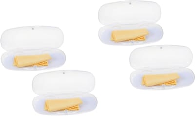 4 Stuks Heldere Brillenkoker - Waterdichte Harde Schaal voor Herenbrillen en Zonnebrillen - Ideaal voor Contactlenzen en Brillenhouders