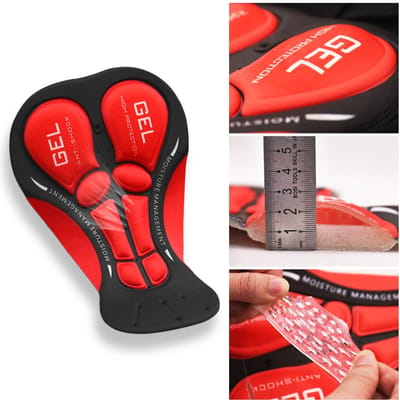 Lixada Homme Short Sous-vêtement de Cyclisme Respirant Rembourré Gel VTT Cyclisme Short de Cyclisme noir