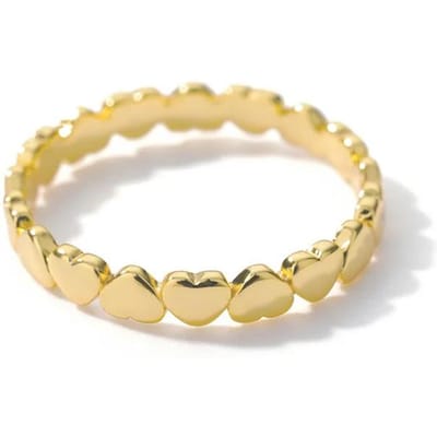 Bagues Cœur Mode Pour Femmes Couleur Or Cœur Bague de Fiançailles Mariage Luxe Mariage Esthétique Bijoux Mode Cadeau 8 beige