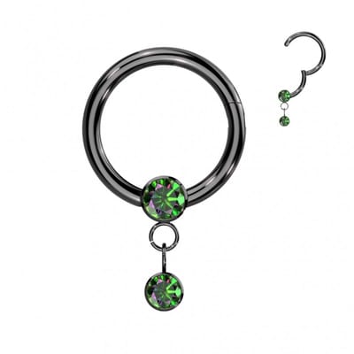 Piercing titanium dazzle hanger clicker 1.2x8 - zwart - LMPiercings