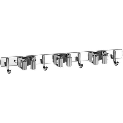 Wandmontage Mop Organizer Houder Bezemhaak RVS Opberghaak Keuken Badkamer Organisatie Accessoires gray