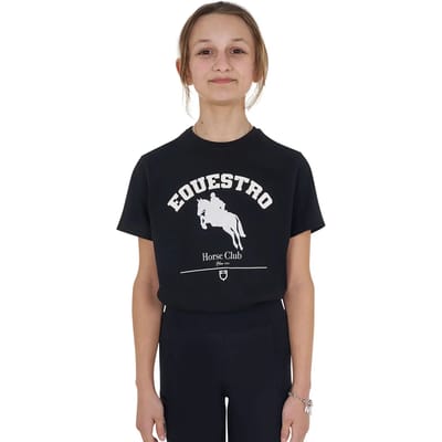 Katoenen meisjes-T-shirt Equestro Jumping Horse Club