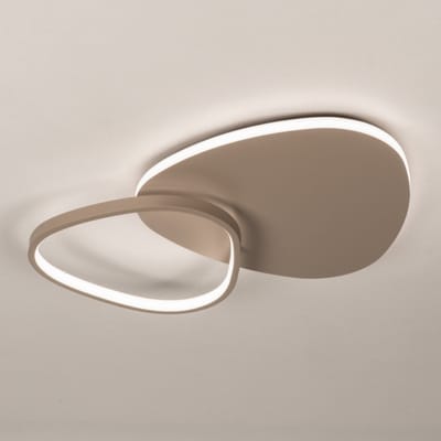 Lumidora Plafondlamp 75628 - Plafonniere - STELLA - 2 Lichts - Ingebouwd LED - 30.0 Watt - 3000 Lumen - 2700 Kelvin - Taupe - Metaal - Met dimmer