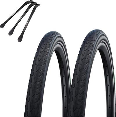 Fietsband Set - Stadsbanden - Veilig Fietsen - Met Reflectie - 28 Inch - Zwart