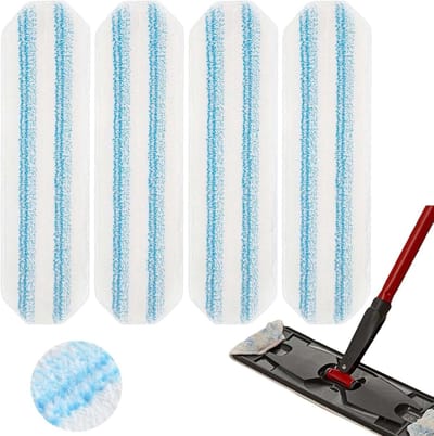 Daity 4-pack - Vervangende dweilpads voor het O-Cedar H2prO dweilsysteem - machinewasbaar - herbruikbare vervangende pads voor grondige reiniging (40,5*11 cm)