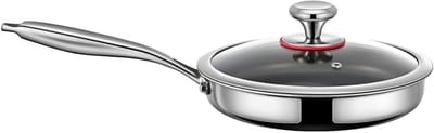 Koekenpan - Antiaanbakpan - Dagelijks Koken - Gelijkmatige Warmte - 24 cm - Zilver
