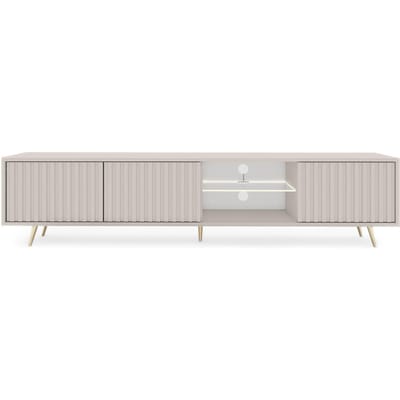 Selsey Bello - RTV-kast met lamelfronten 175 cm - Grijsbeige