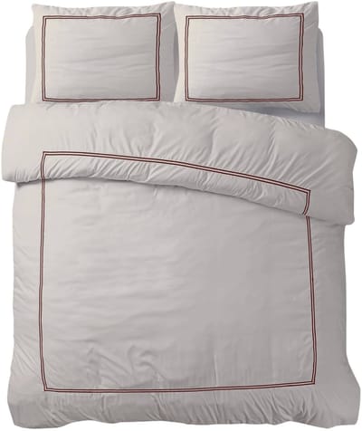 Luxe Percale Katoen Dekbedovertrek Brata Taupe - 140x200/220 cm - Hoogewaardige Kwaliteit - Hotellinnen