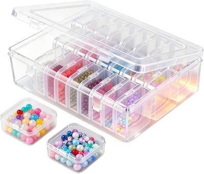 Kralen Opbergdoos - Knutsel Organizer - Sieraden Maken - 30 Losse Bakjes - 6 x 17 x 6 cm - Transparant