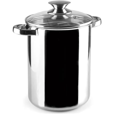 Cuiseur Asperges - IBILI - 16 cm - Acier Inoxydable - Couvercle en Verre - Compatible Lave-Vaisselle