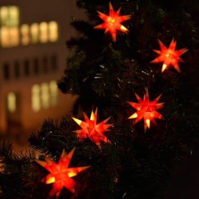 STERNTALER Tweekleurige LED lichtketting met 9 sterren in geel en rood