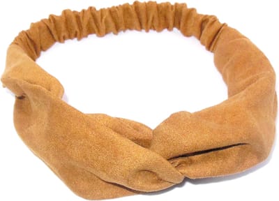 Haarband stof gedraaid zandkleur - winter - winterstof - dikke stof