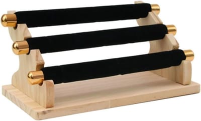 Juwelen Organizer - Sieraden Toren - Sieraden Opbergen - 3 Laags Ontwerp - Dunne Rol - Hout Velvet