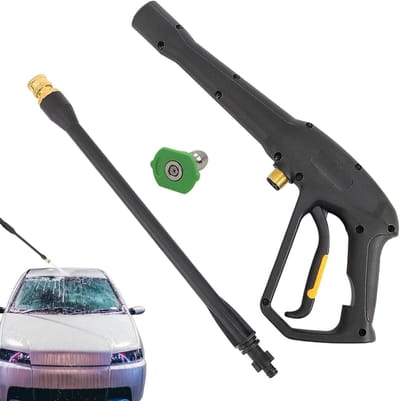 Hogedrukslangmondstuk - Waterslang sproeier - Auto reinigen - Sterke waterdruk - 474 cm - Grijs