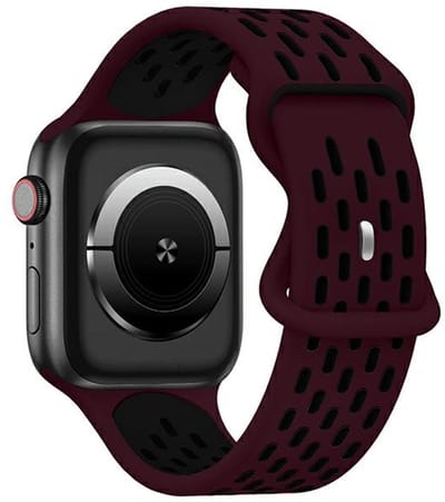 Beline Apple Watch New Sport Siliconen band 38/40/41 mm bordeaux en zwart wijnrood/zwart doosje