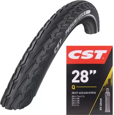 CST Anti-lek fietsbandenset - 3mm bescherming - 28 inch - Zwart met reflectie