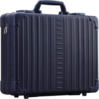 Elegante Laptoptas Attache Koffer 38cm Met TSA Slotten en Trolleyfunctie Blauw