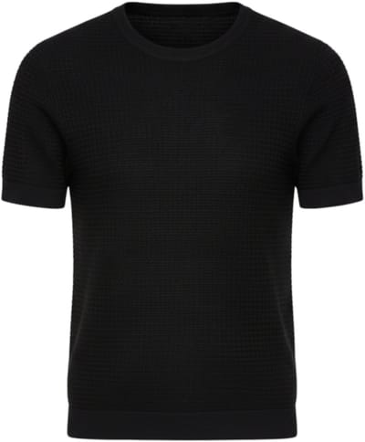 OMBRE T-shirt - Viscose - Korte Mouw - Effen Zwart S