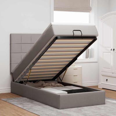 vidaXL - Ottoman - bed - met - matras - 80x200cm - stof - taupe