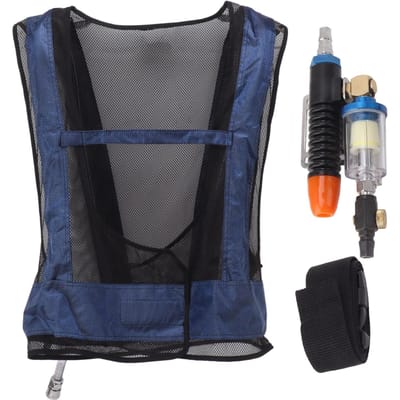 Soudure Acier Refroidissement par Air Comprimé Gilet Climatiseur à Tube Vortex Réglable Gilet Taille F black