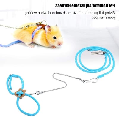 Verstelbare Hamsterharnas met Leash voor Buiten, Anti-Bijt Vest voor Gerbils, Ratjes en Chinchilla's met Kleurige Trekkoord