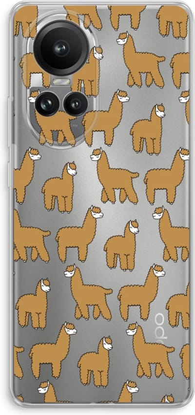 Case Company® - Hoesje geschikt voor Oppo Reno 10 Pro hoesje - Alpacas - Soft Cover Telefoonhoesje - Bescherming aan alle Kanten en Schermrand