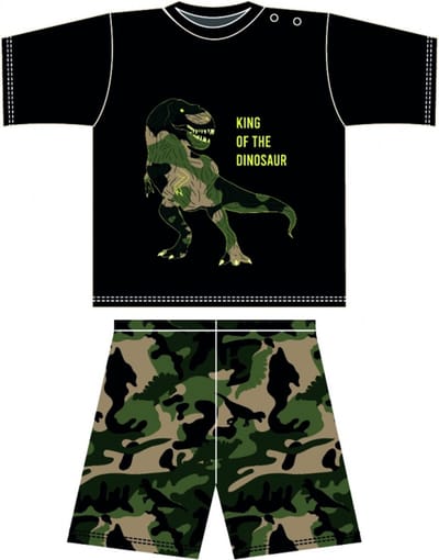 Fun2Wear - Dino Shortama Baby | Zwart - Katoen - Maat 68