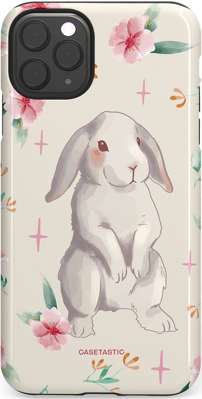 Casetastic Hoesje Geschikt voor Apple iPhone 11 Pro Max - Stijlvolle Beschermende Duo-layer Case - Klein konijntje
