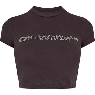 Off-white Bling Bounce 90s Fit T-shirt Donkergrijs