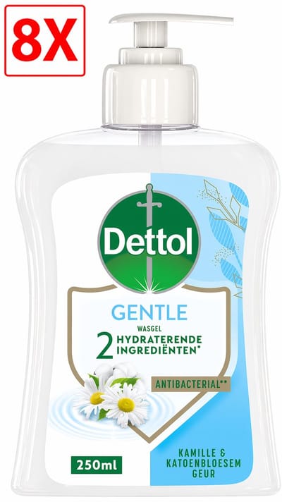 8 x Dettol Handzeep Kamille & Katoenbloesem (Gentle) 250ml - Kalmerend