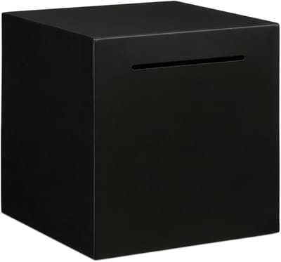 Spaarpot die niet open kan - 15x15x15 cm - rvs - volwassenen - zwart