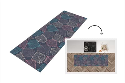 Keukenloper - Loper keuken - Herfst - Patronen - Bladeren - 150x50 cm - Keukenloper vinyl