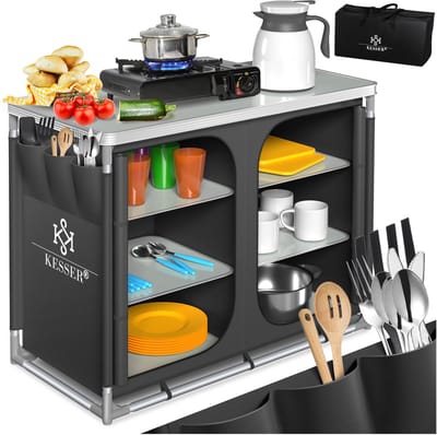 KESSER® Campingkeuken Opvouwbaar - Campingkast inclusief Opbergtas - Kampeerkeuken Kampeerkast