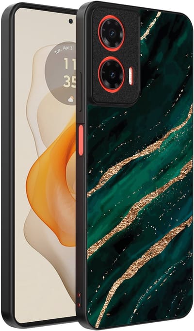 Smartphonica Telefoonhoesje Geschikt voor Motorola Moto G Stylus 2024 met marmer opdruk - TPU backcover case marble design - Groen Goud geschikt voor Motorola Moto G Stylus 2024