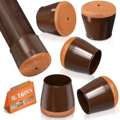 16 Stuks Stoelpoot Beschermers: Universele Silicone Doppen met Vilt voor Houten Vloeren